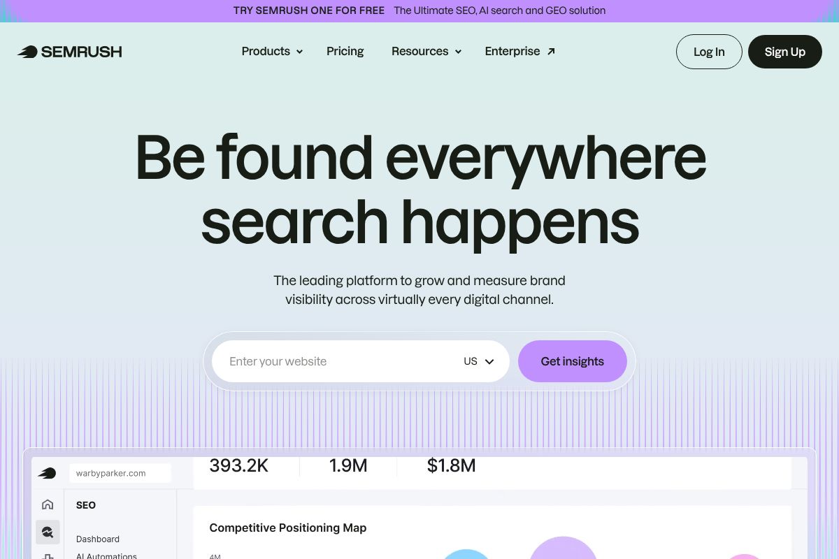 Best Surfer SEO Alternatives in 2026 Semrush dashboard screenshot