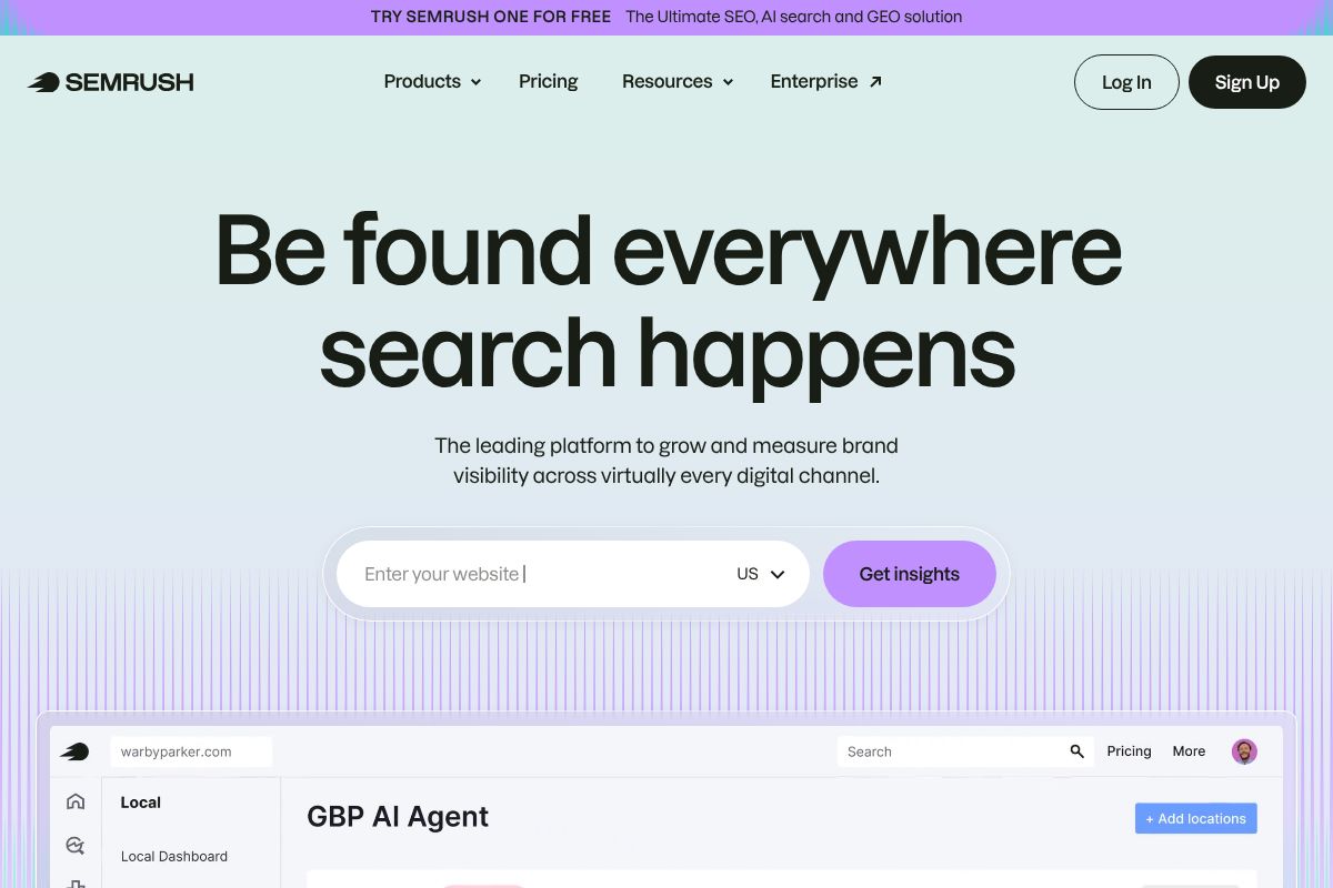 Semrush dashboard screenshot