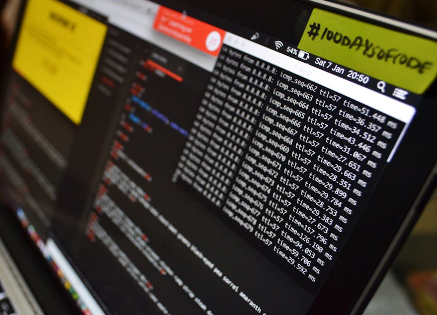 Laptop screen displaying AI content generator interface with colorful dashboard analytics