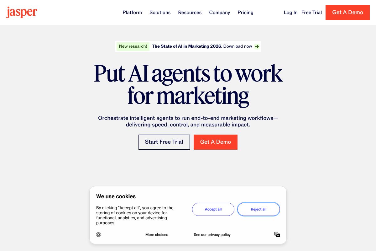 Best AI Tool for Copywriting in 2026: Top Picks Compared Jasper AI dashboard screenshot