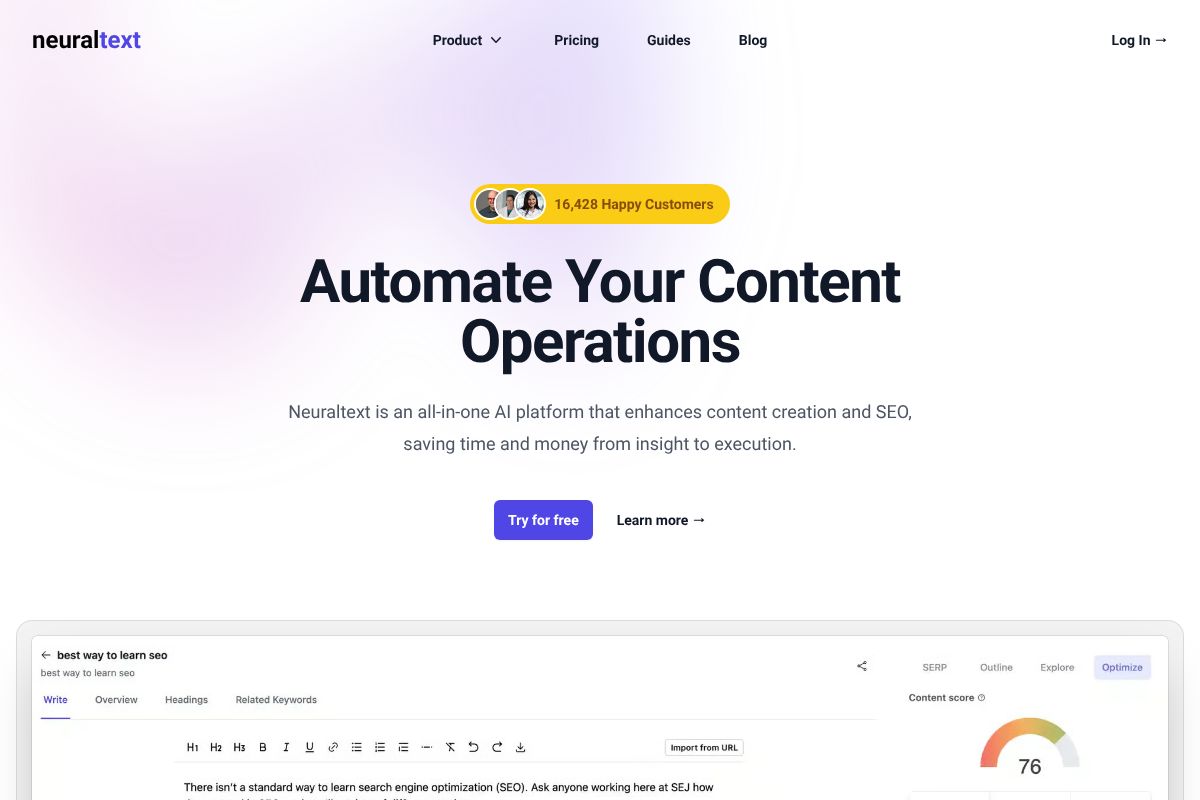 NeuralText dashboard screenshot