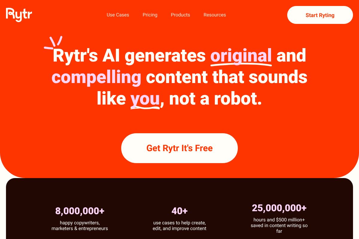 Rytr dashboard screenshot
