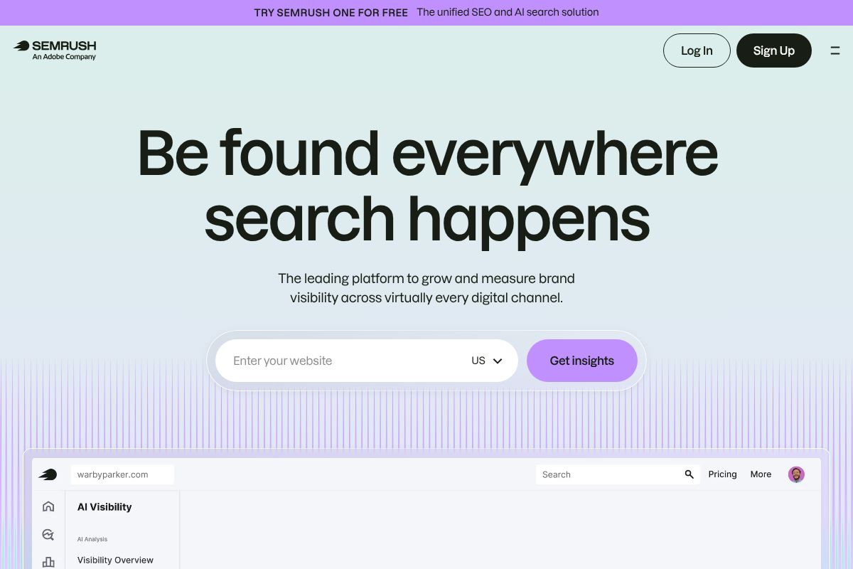 Semrush dashboard screenshot